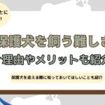 保護犬を飼う難しさ